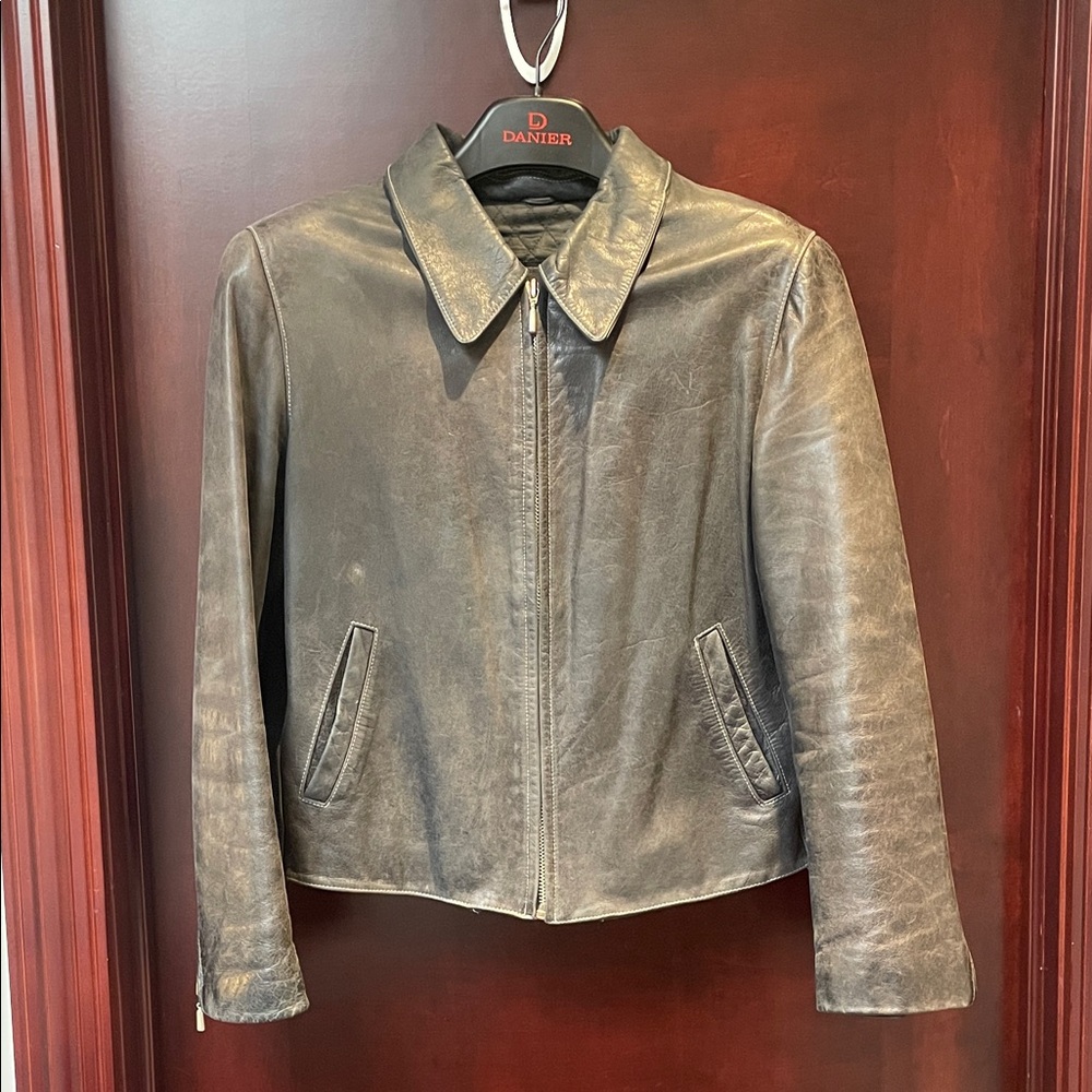 Charcoal Leather Jacket